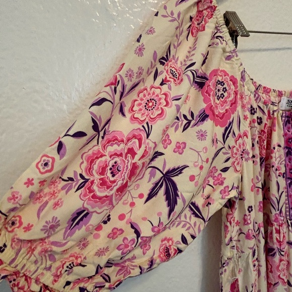 Shareen Collections Australia Boho Pink/Purple Floral Maxi  Summer Dress 10 - Picture 9 of 12